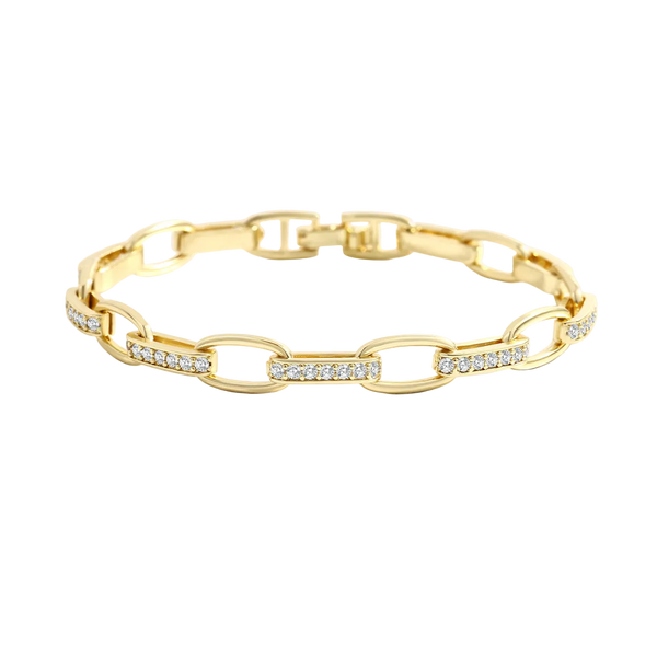 Interlinked Diamond Paperclip Bracelet