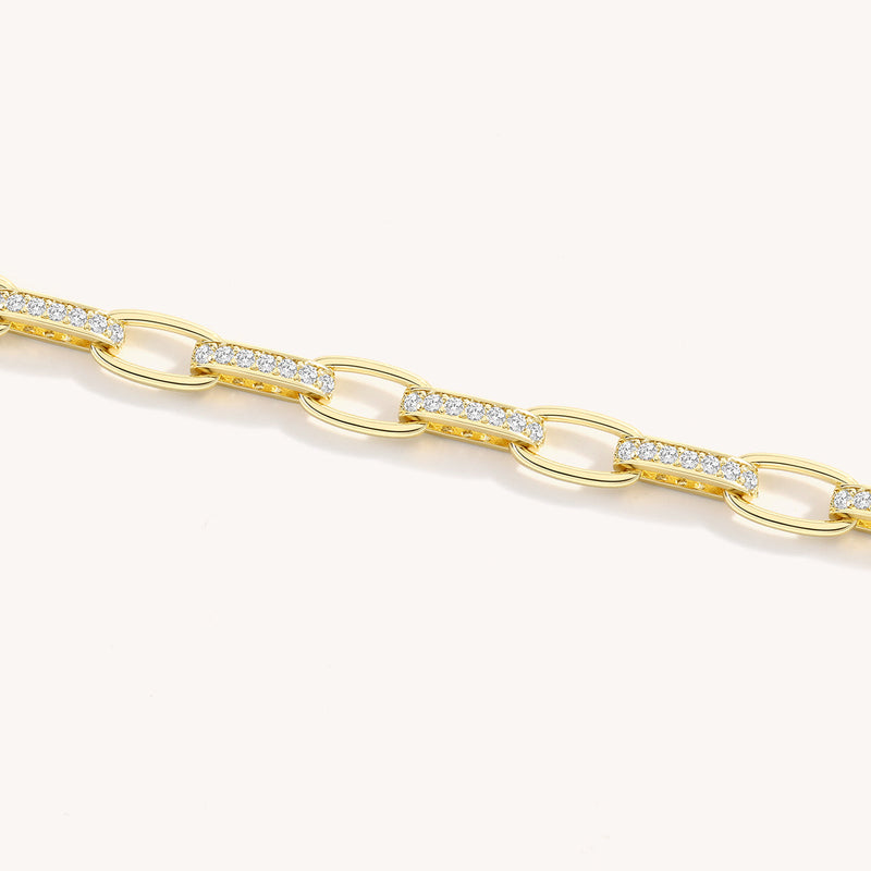 Interlinked Diamond Paperclip Bracelet