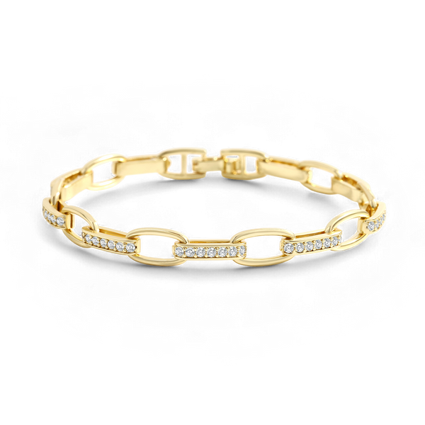 Interlinked Diamond Paperclip Bracelet