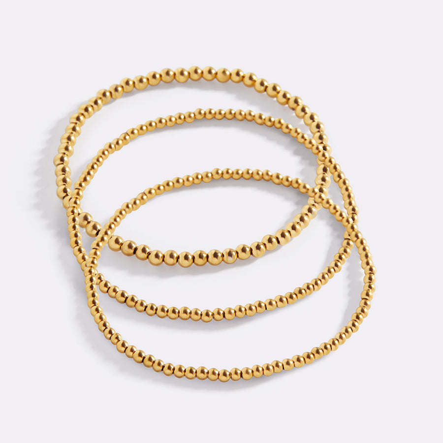 Minimalist Stack Gold Bead Braclets