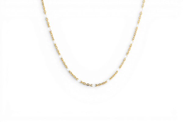 Alba White Enamel Station Necklace