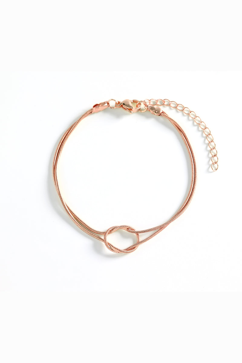 Aurelle knot bracelet in rose-gold finish