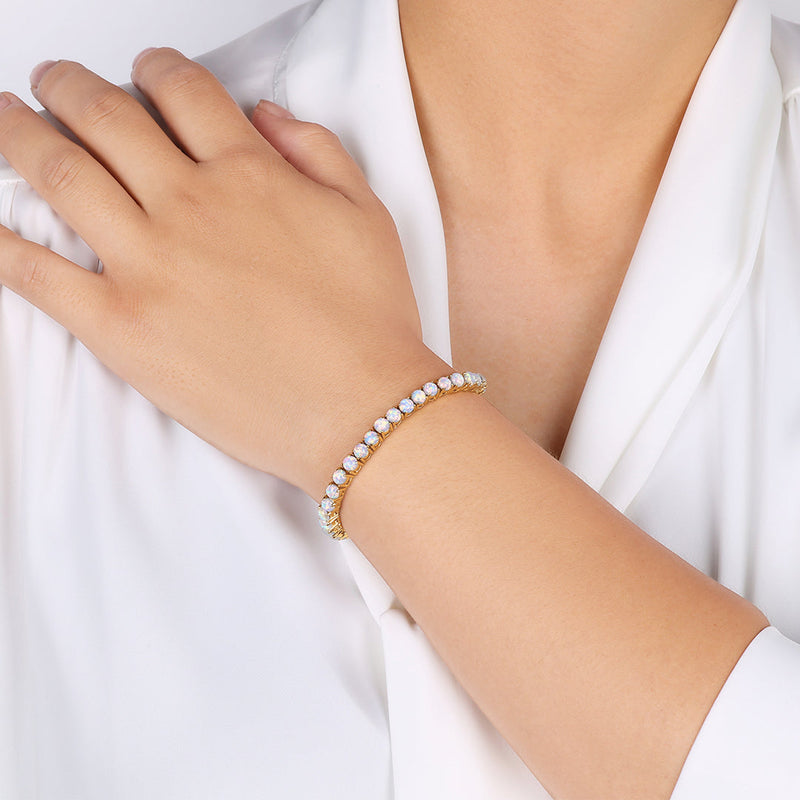 Azura blue opal tennis bracelet clasp detail
