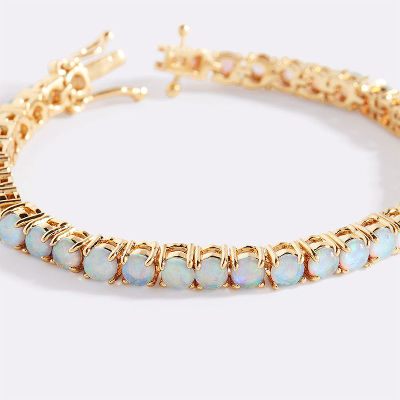 Azura blue opal tennis bracelet stone detail
