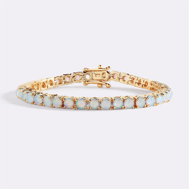 Azura blue opal tennis bracelet front view