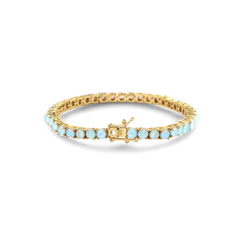 Full Azura blue opal tennis bracelet