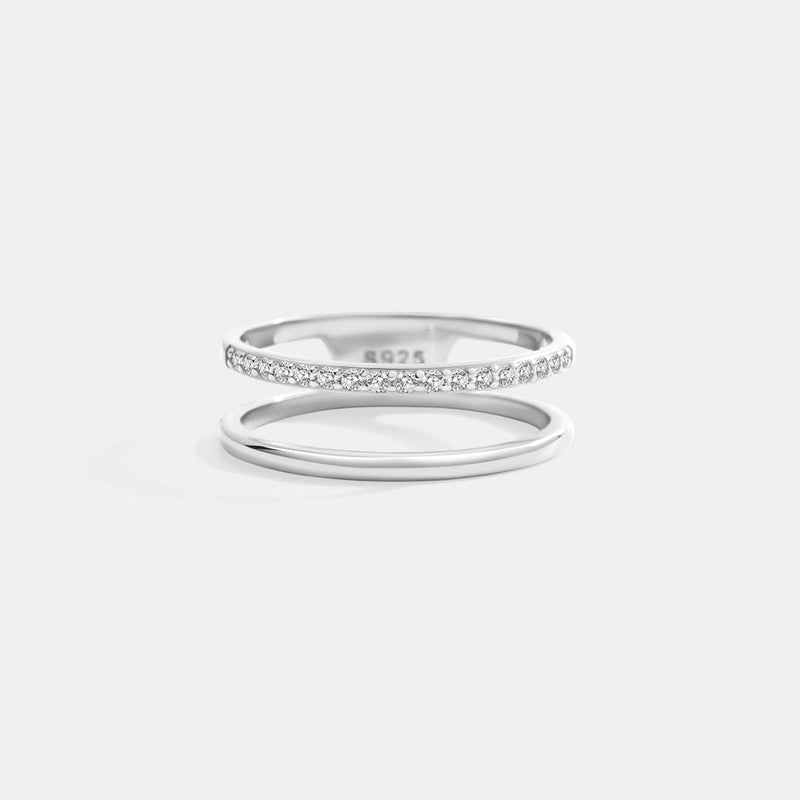 Celeste double band ring in 925 sterling silver