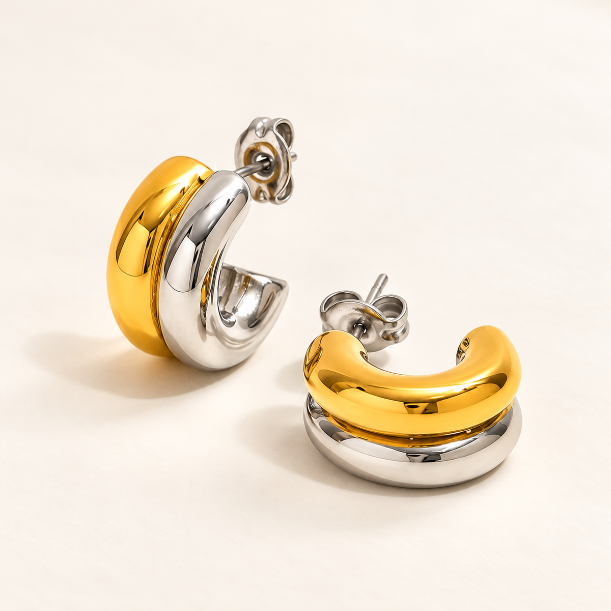 Duet Two-Tone Hoops