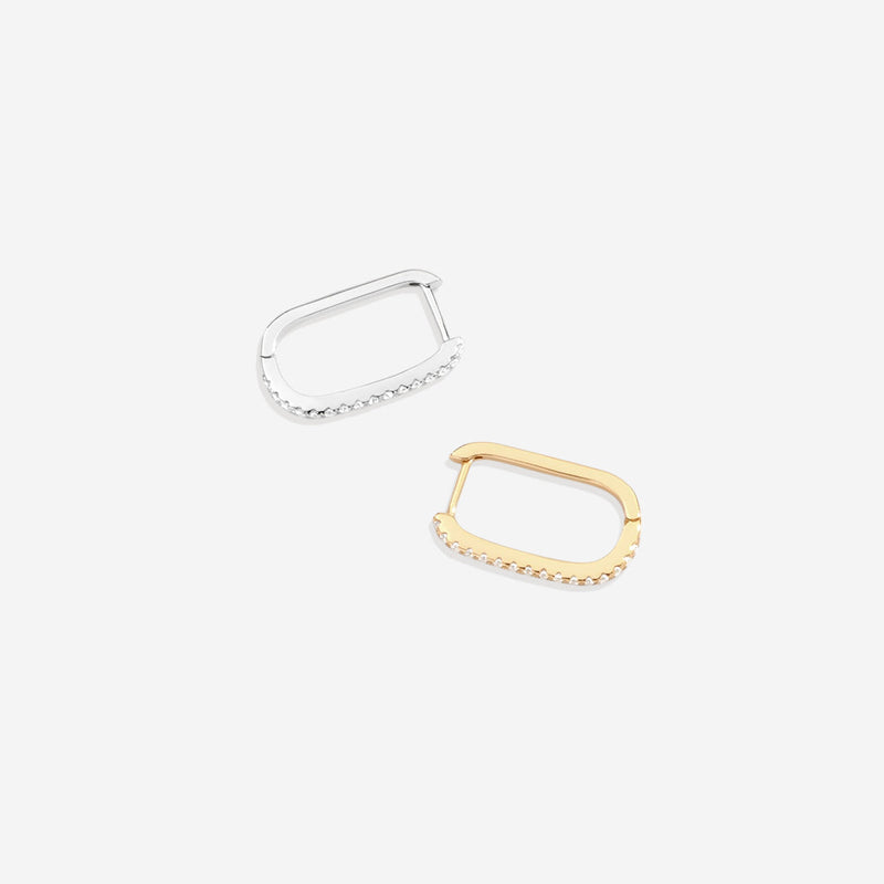 Luma Square Pavé Hoops product view 6