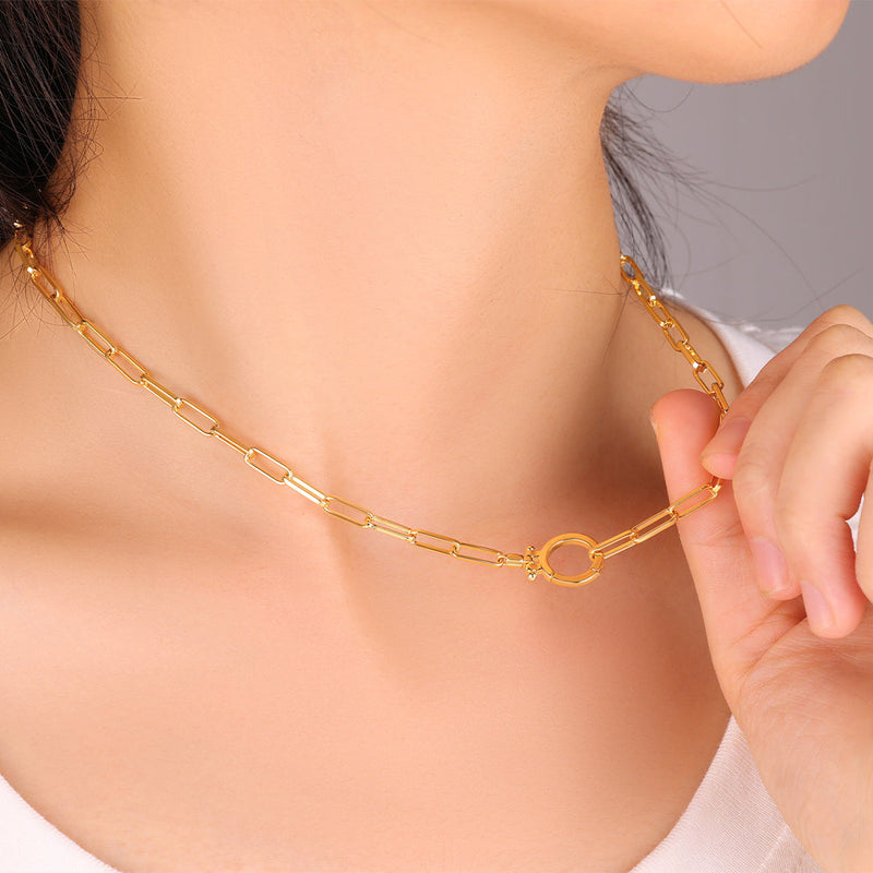 Mira Paperclip Chain Necklace product view 3