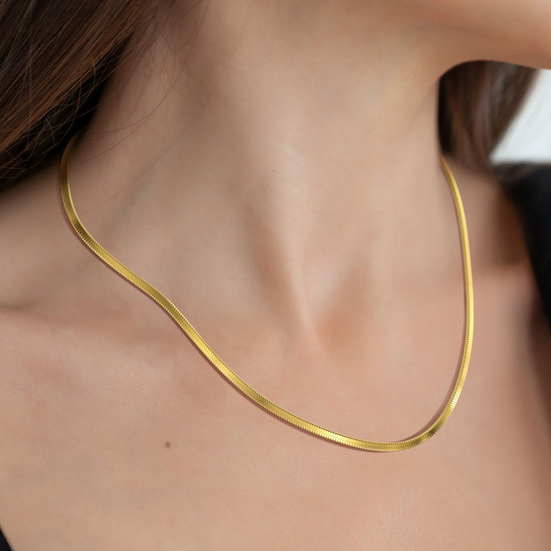 Siena Herringbone Chain Necklace product view 3
