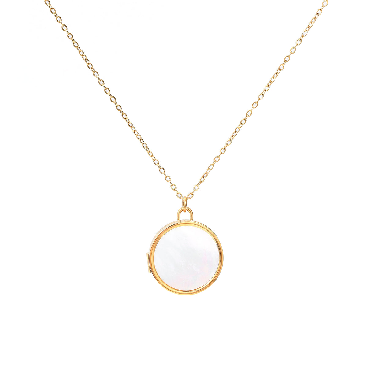 Vesper mother-of-pearl locket in gold